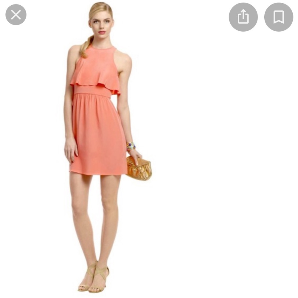 Tibi Silk Coral Paradise Dress Size 0